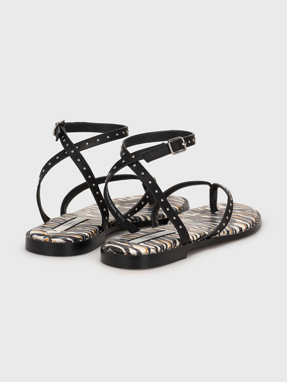 HAYES SAVAGE sandals with animal prind and studs  - 3
