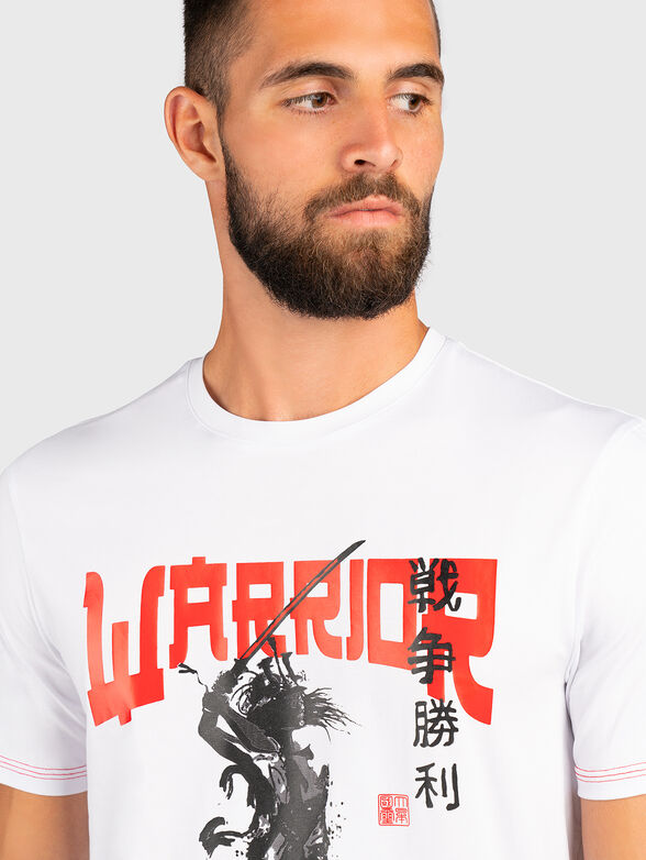 Cotton blend T-shirt with accent print - 5