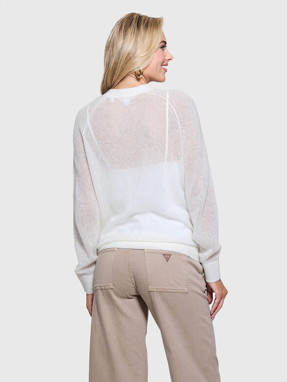 Sweater with translucent sheer and oval neckline - 3