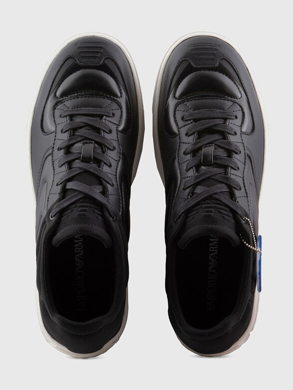Black leather sneakers - 6