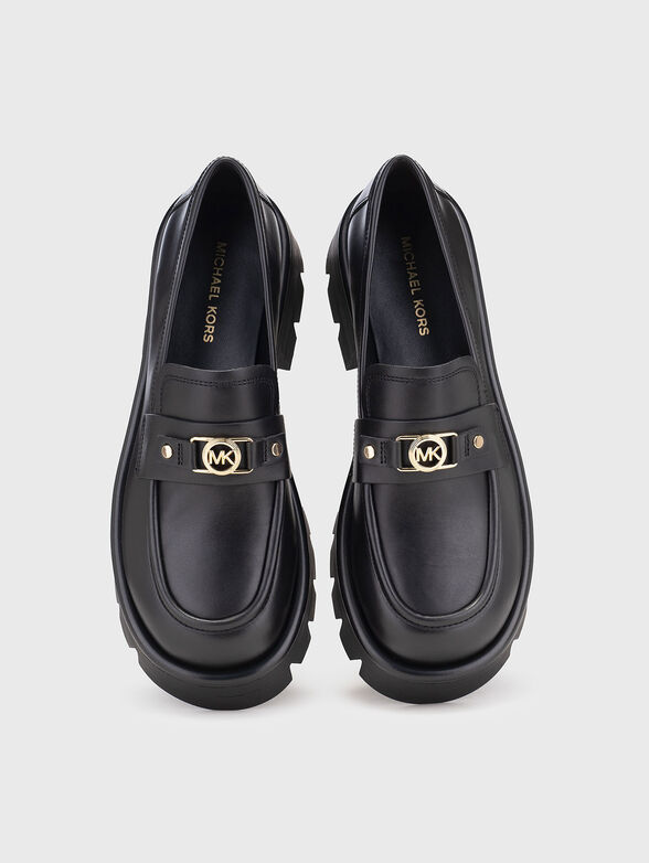 Leather loafers with logo - 6