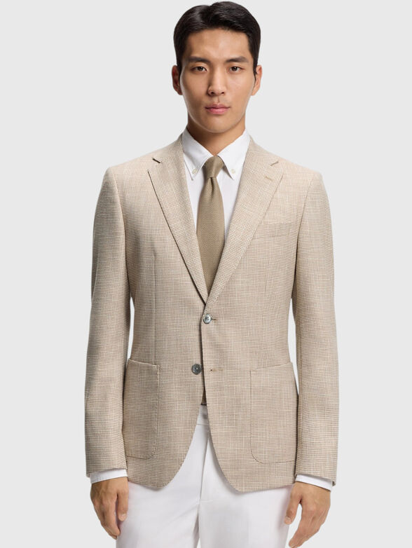 Checked wool-blend blazer - 1