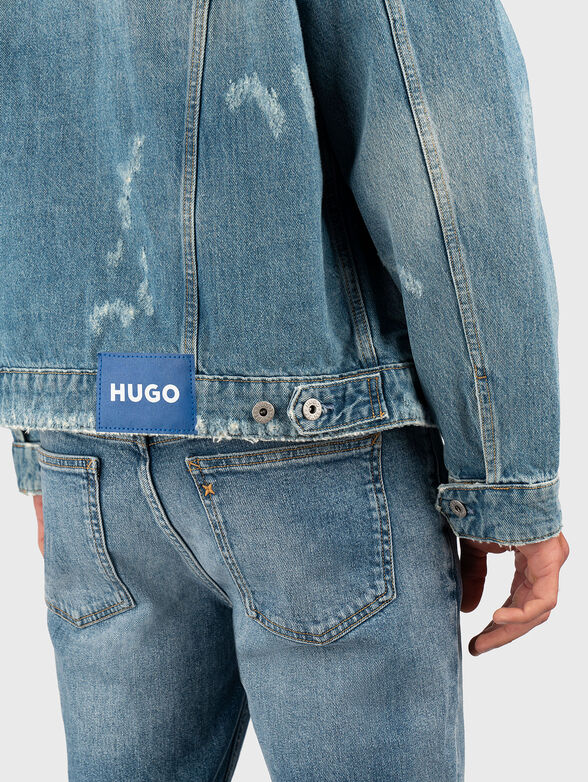 DEX denim jacket with rips and logo - 5