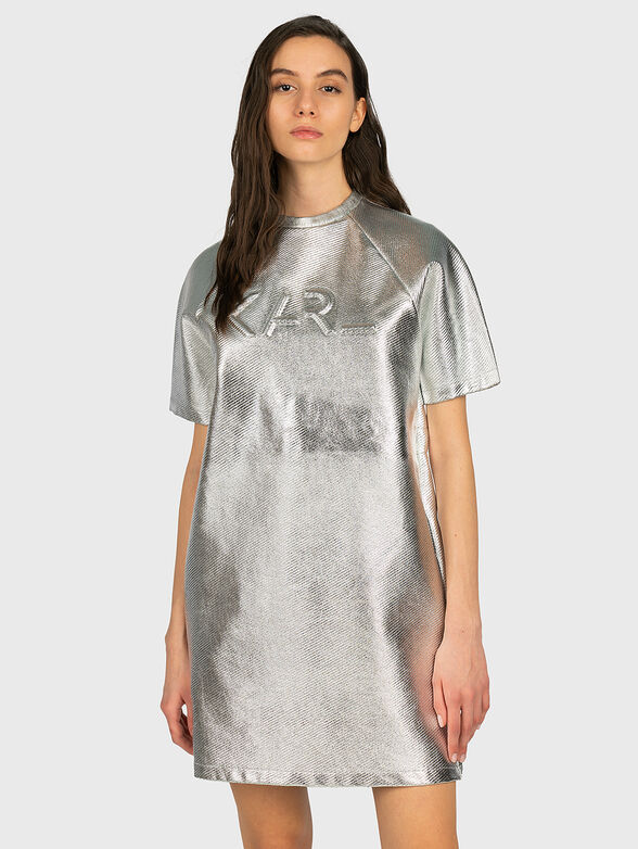 Silver dress with embossed logo - 1