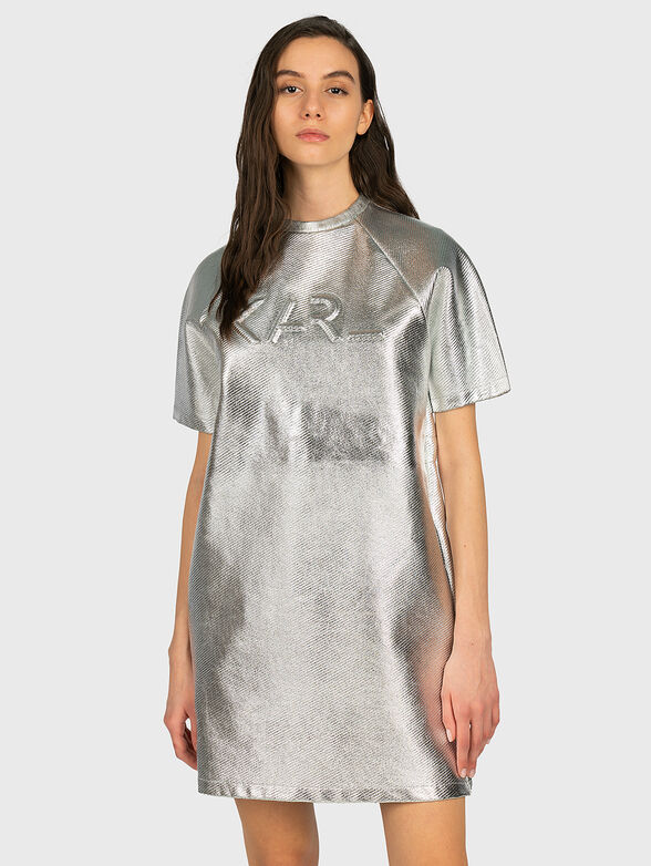 Silver dress with embossed logo - 1