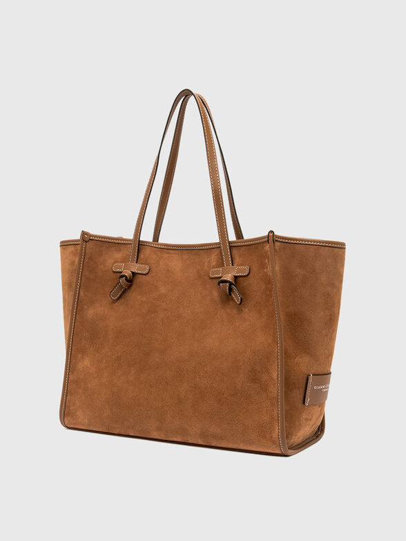 MARCELLA suede bag in beige - 2