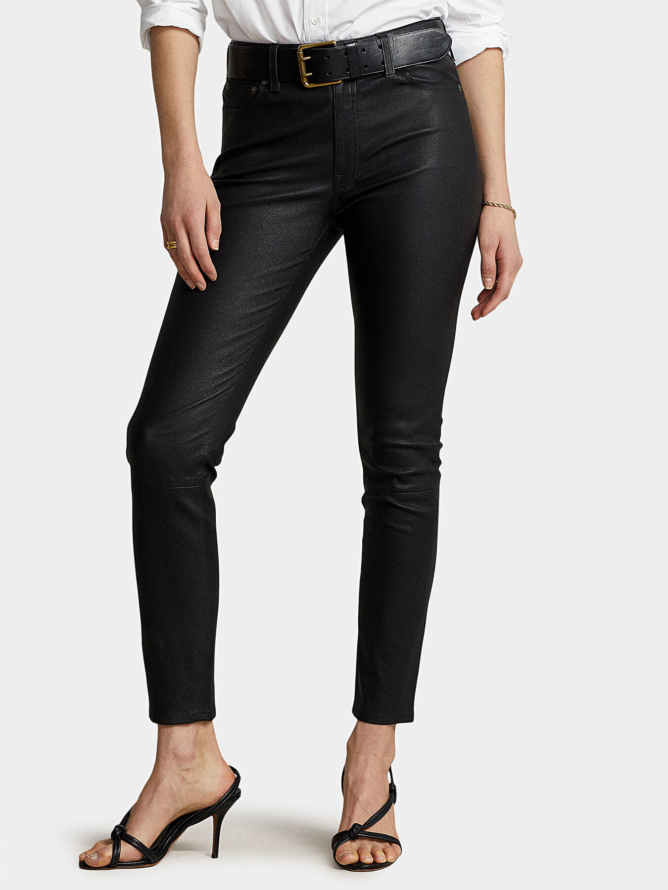 Black leather leggings brand POLO RALPH LAUREN Globalbrandsstore en
