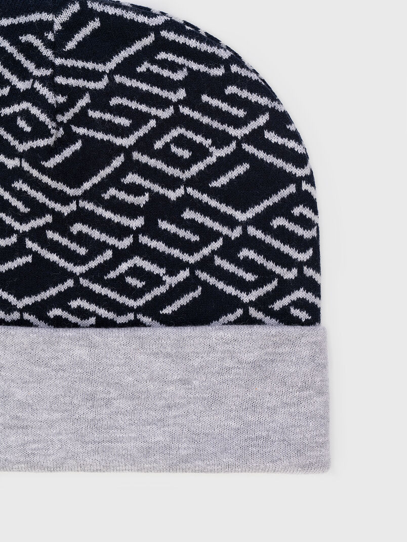 Hat of wool blend with contrast print - 3
