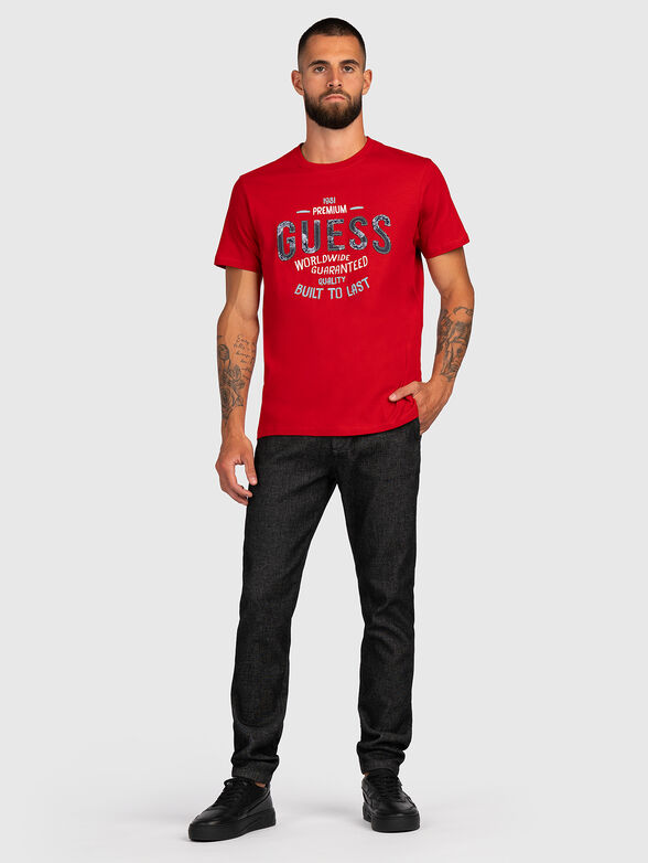 Black T-shirt with logo embroidery - 2