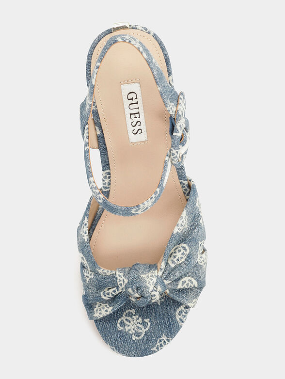 RION Denim sandals with logo print - 3