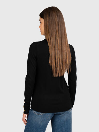Wool sweater with accent sleeves - 3