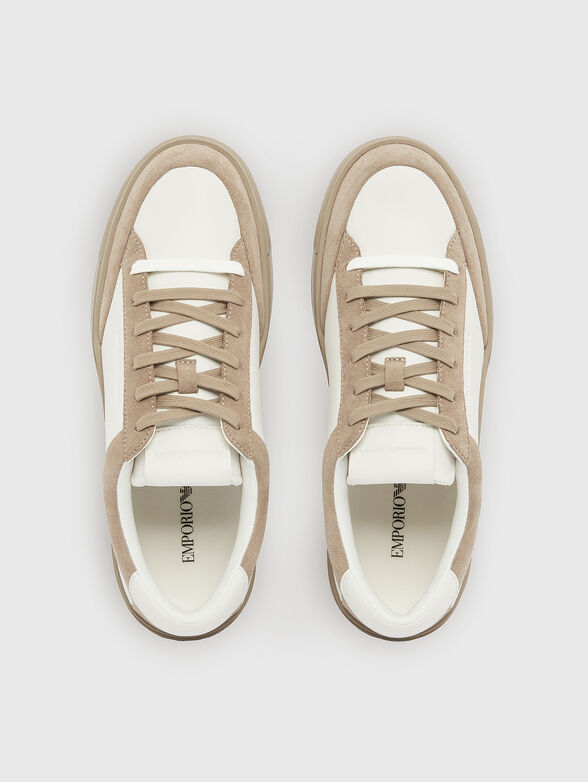 Leather sneakers with suede details - 6