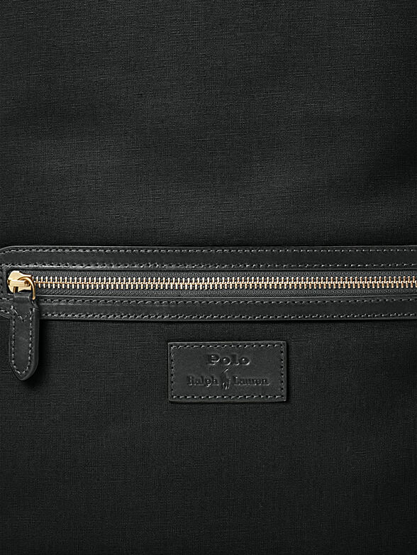 Black backpack with leather elements - 2