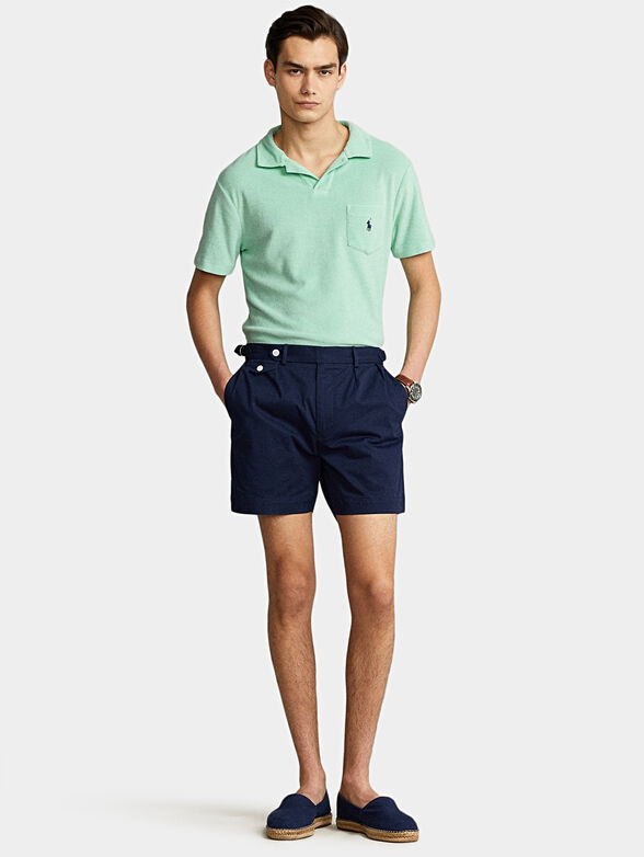 Polo shirt in green color with pocket and embroidery  - 2