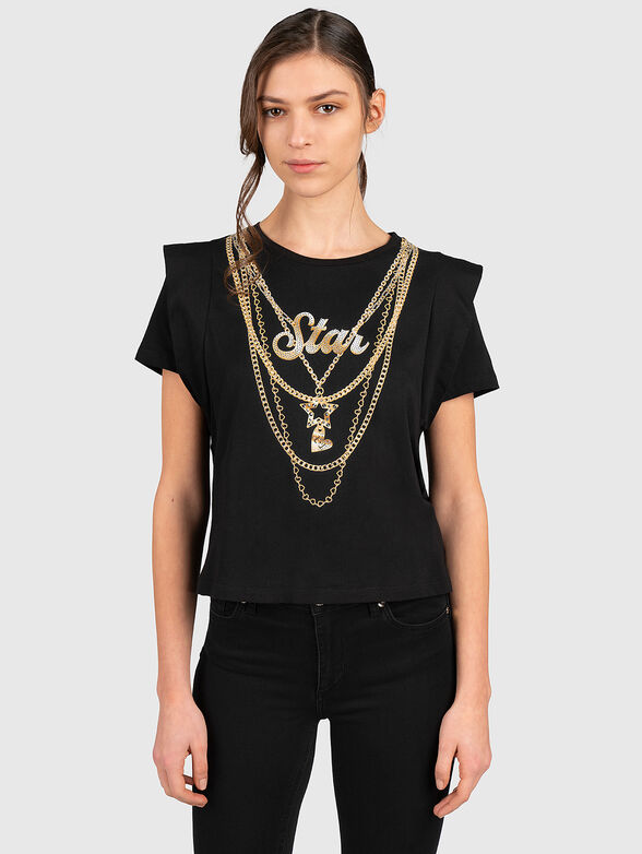 T-shirt with golden print - 1
