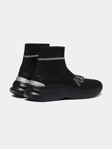 Sock sneakers with a print of rhinestones - 3