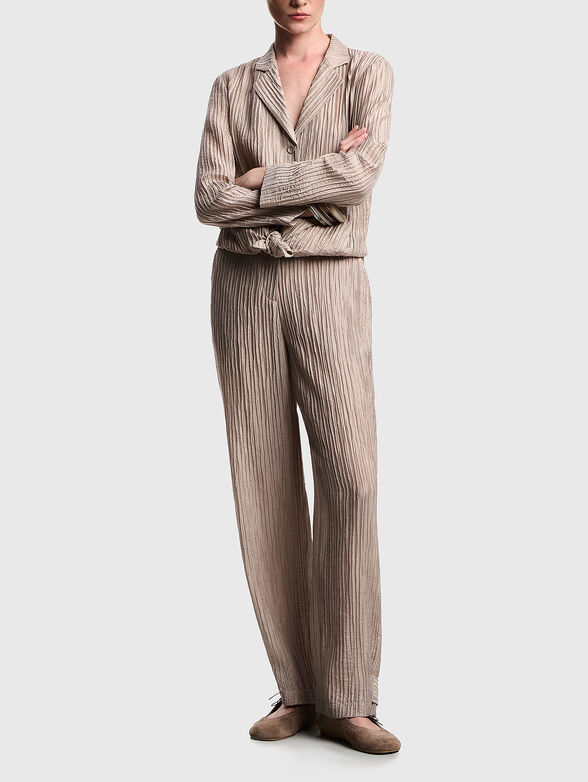 Pleated crepe pants with lurex thread - 4