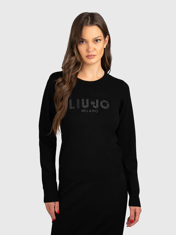 Sweater with logo made of appliqued rhinestones - 1