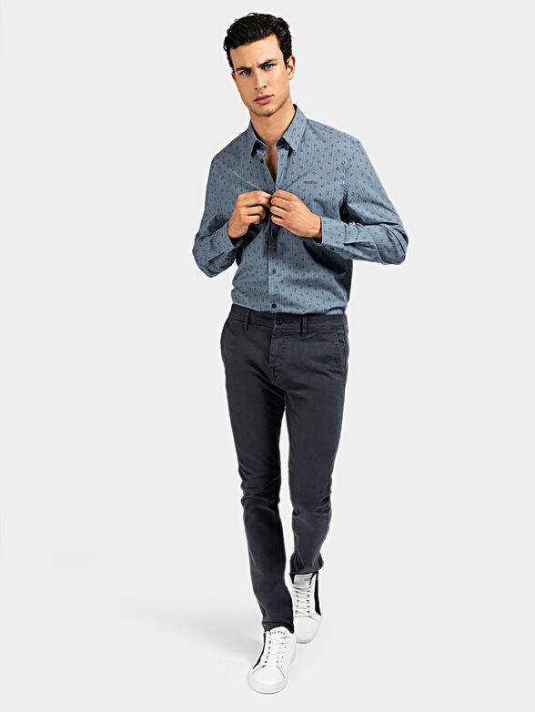 Cotton shirt with logo print - 2