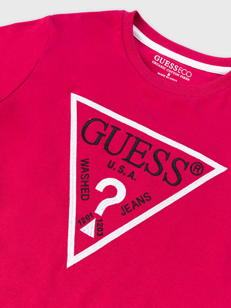 Black T-shirt with triangular logo print - 3