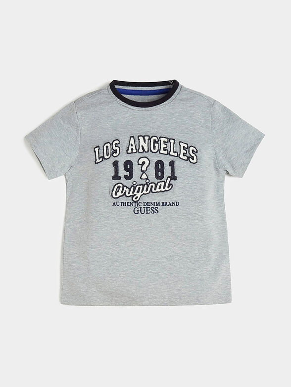 Grey T-shirt with embroidery - 1