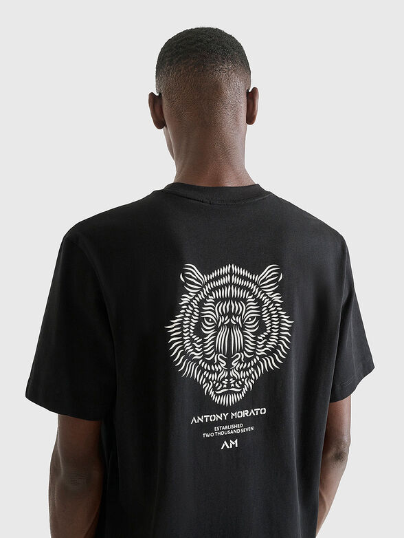 Black cotton T-shirt - 4