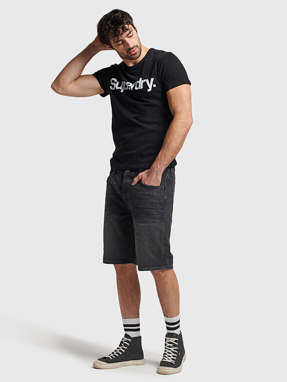 Black T-shirt with logo lettering - 2
