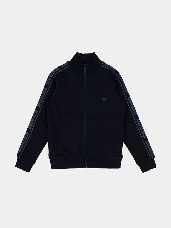 Navy sweatshirt with logo detail - 1