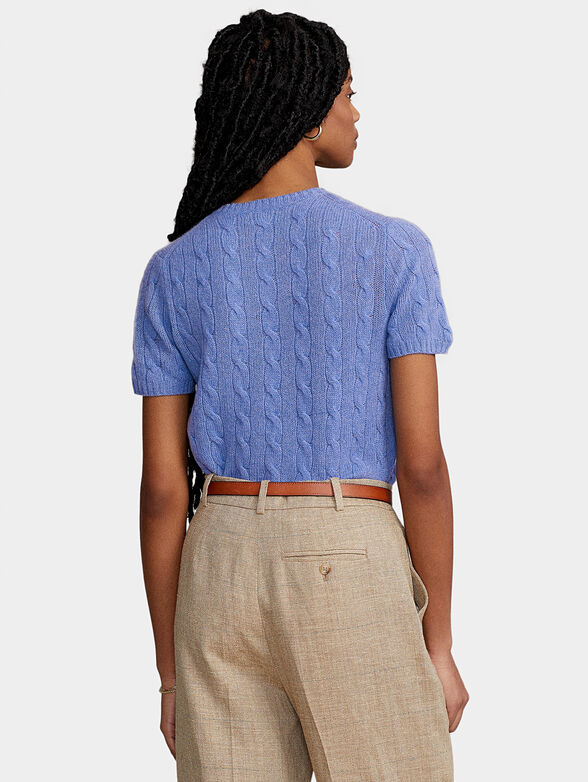 Wool sweater with short sleeve and pocket - 3