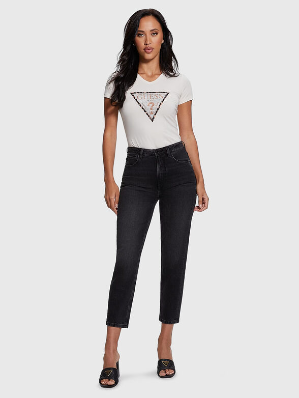 Black T-shirt with accent triangular logo - 2