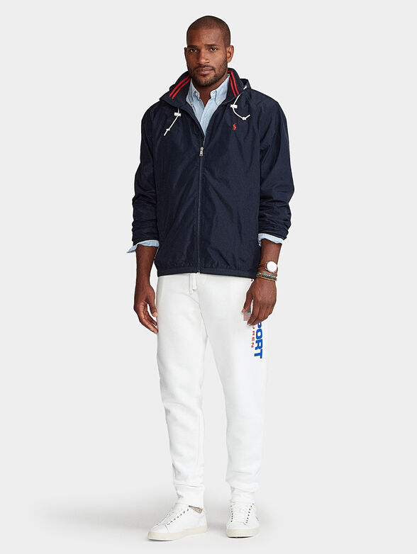 Blue jacket with hood and zip - 4