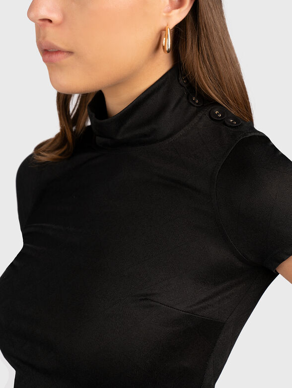 Black shirt with polo collar - 4