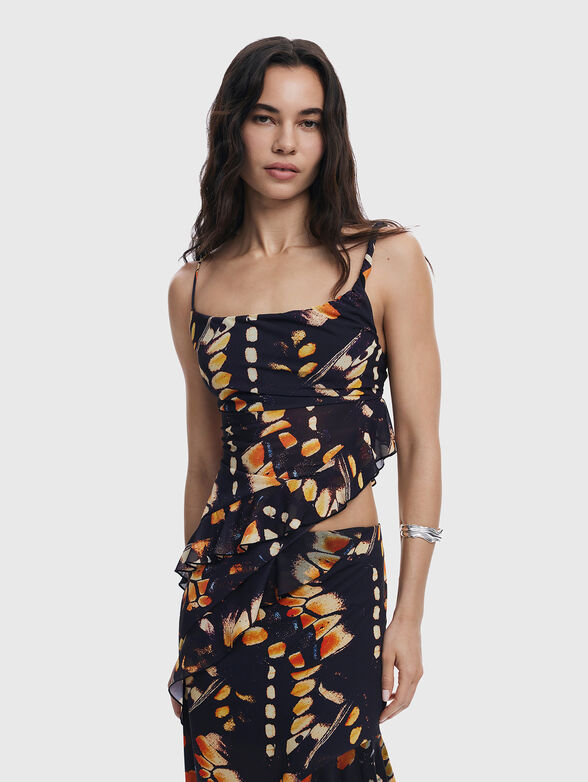 PAPILLON print midi skirt - 3