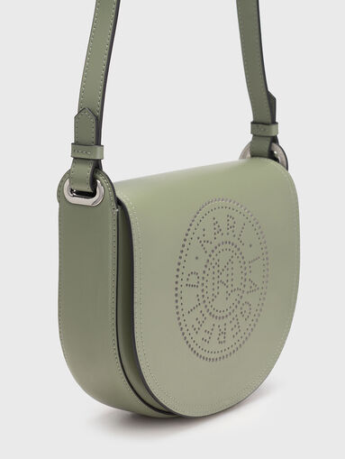 Leather crossbody bag with logo - 4