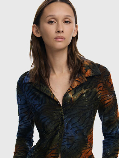 Long sleeved shirt with accented slits - 4