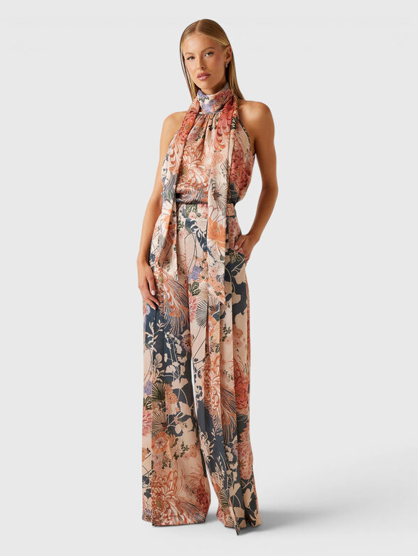 Pleated pants with floral print - 4