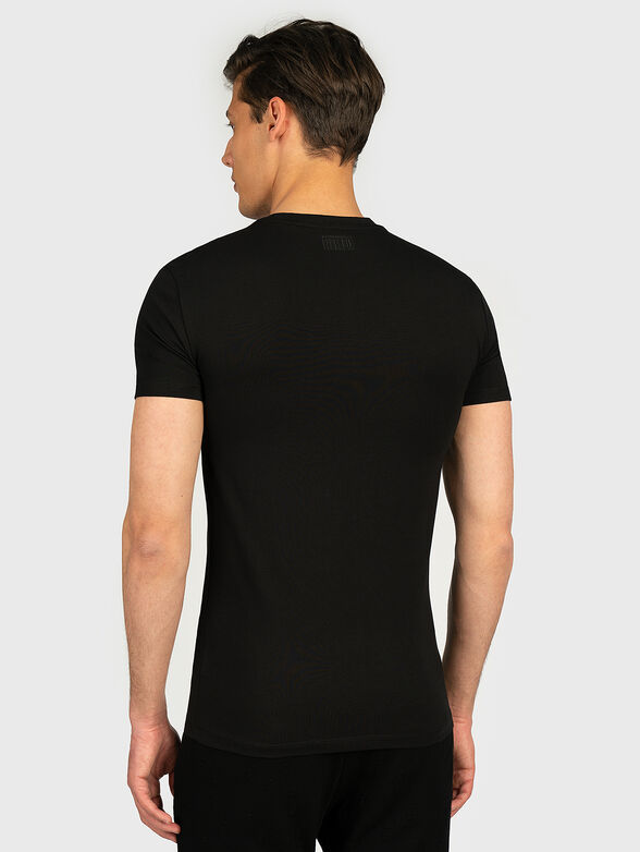 Black t-shirt with maxi logo print - 3