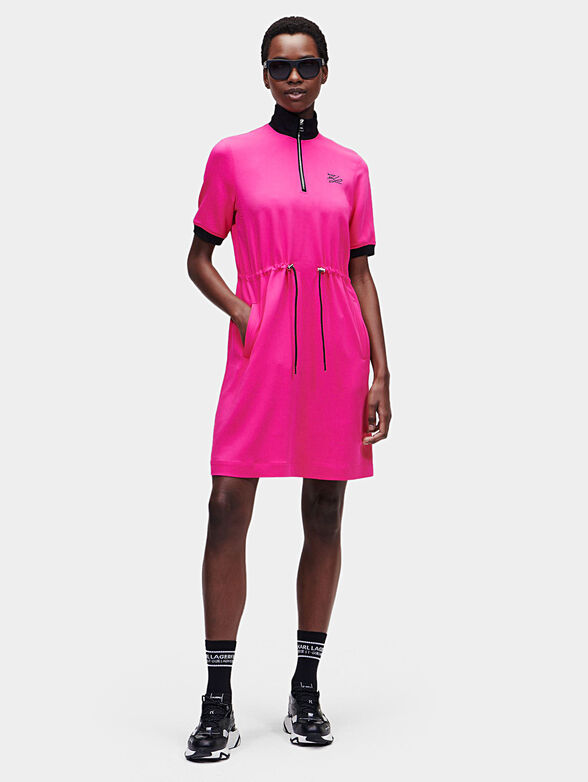 open lace back dress KARL LAGERFELD Paris Women's Dresses High Low,Pink Sherbert Combo,2 at  Amazon Women's Clothing store