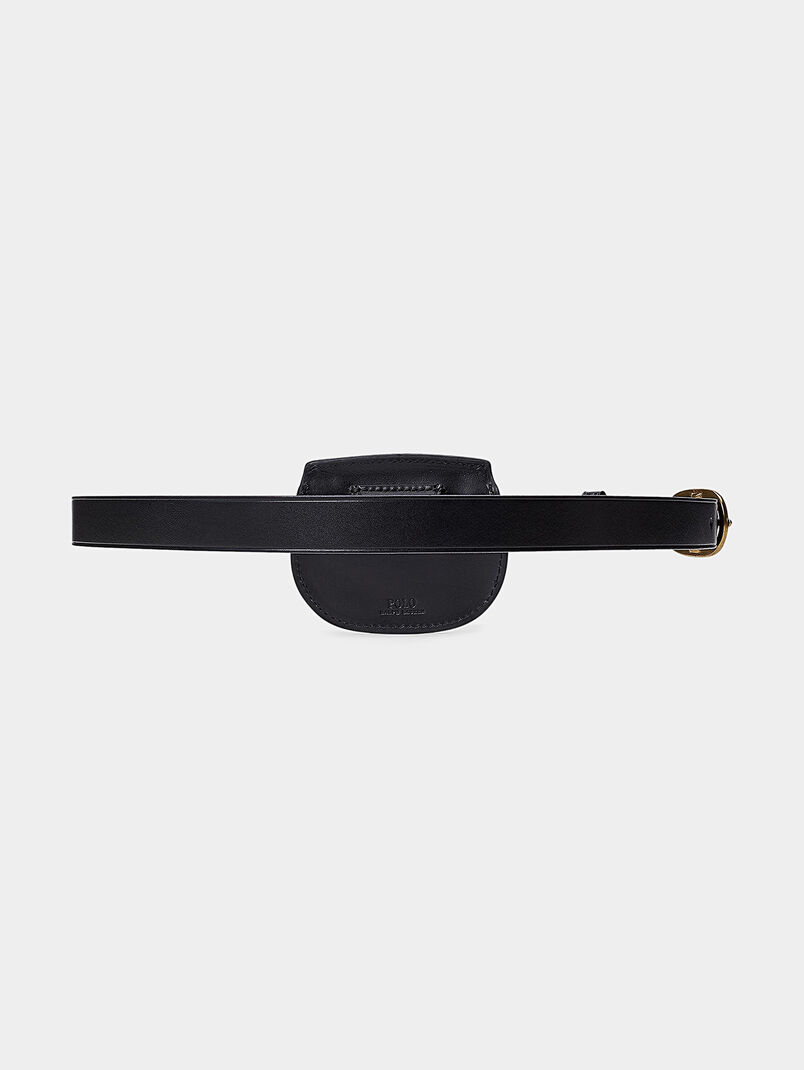 Black leather belt bag - 3