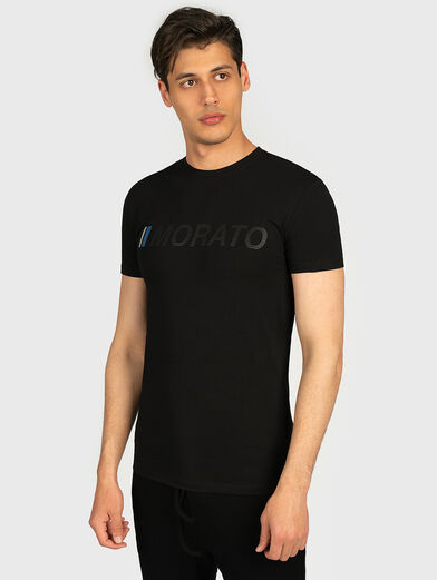 Black t-shirt with maxi logo print - 1