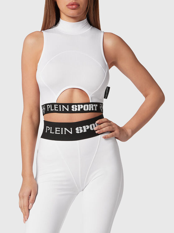 Sports top in black with cut out accent  - 1
