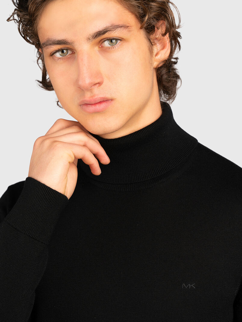 Wool sweater with polo collar - 3