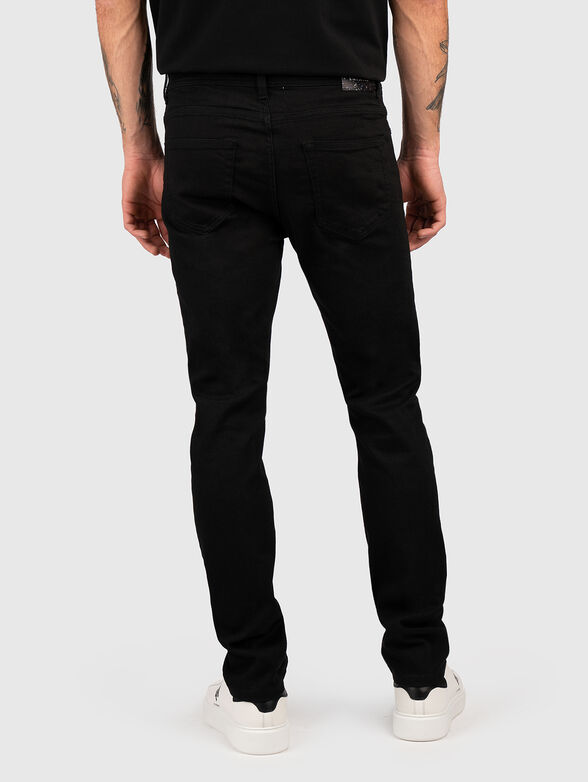 Black cotton blend jeans  - 2