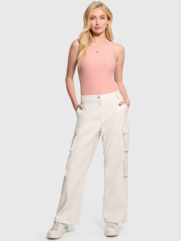 KORI black cargo trousers in faux leather  - 6