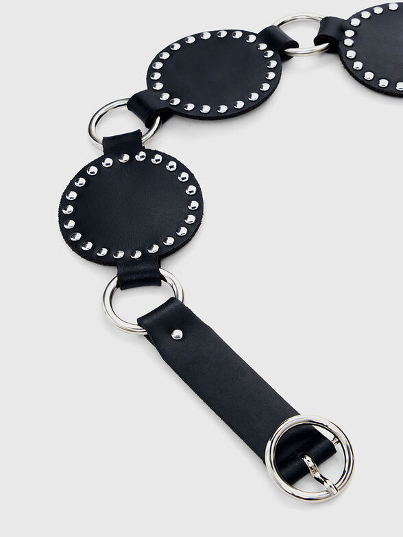 Leather belt with eyelets - 3