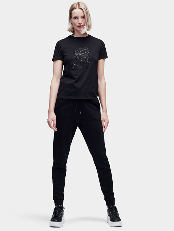 Branded T-shirt with boucle logo - 1