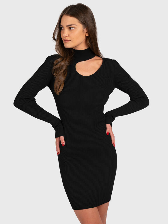 Mini knitted dress with cut-out effect - 1
