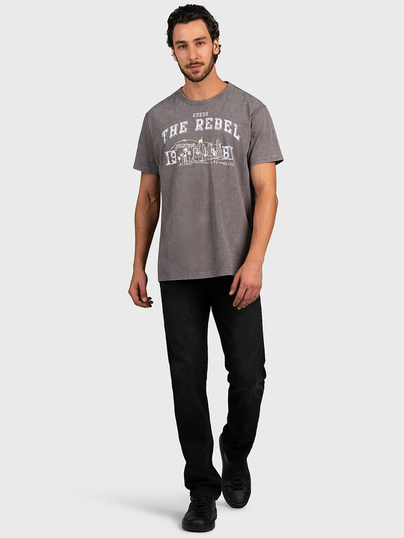 Printed tee in grey - 2