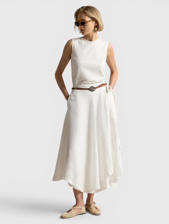 Midi skirt with an asymmetrical hem - 4