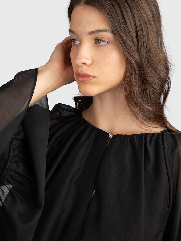 Blouse with accent sleeves - 4
